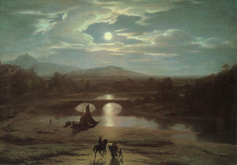 Washington Allston Moonlit Landscape France oil painting art